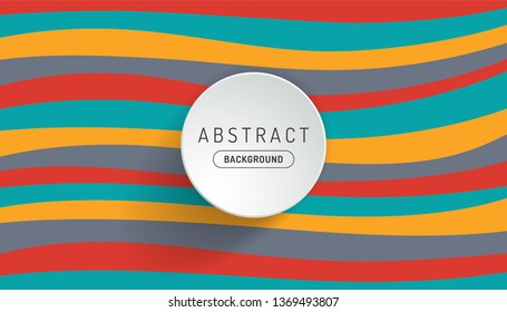 Abstract flat summer background with colorful waves. Modern banner or poster template for sale. Vector design illustration.