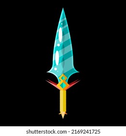 Abstract Flat Sword Blade Weapon War Logo Vector Design Style Icon Symbol Sign For Games