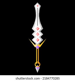 Abstract Flat Sword Blade Weapon War Logo Vector Design Style Icon Symbol Sign For Games