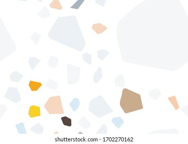 Abstrakter flacher Terrazzo nahtlos für die Textilgestaltung. Nahtloses Hintergrundmuster.