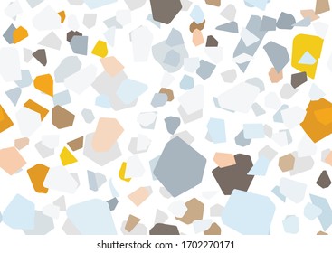 Abstract flat terrazzo seamless for textile design. Seamless background pattern.