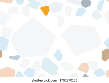 Abstrakter flacher Terrazzo nahtlos für die Textilgestaltung. Nahtloses Hintergrundmuster.