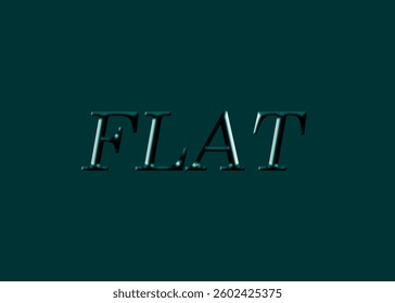 Abstract Flat Text Effect Design Teal Background