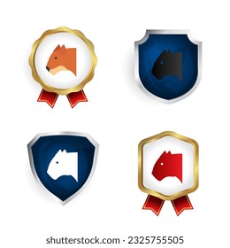 Abstract Flat Tiger Head Badge and Label Collection, can be used for business designs, presentation designs or any suitable designs.