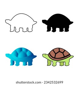 Abstract Flat Turtle Animal Silhouette Illustration, can be used for business designs, presentation designs or any suitable designs.