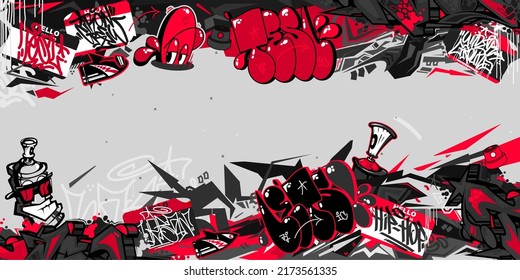 Abstract Flat Urban Street Art Graffiti Style Vector Illustration Template Background Art