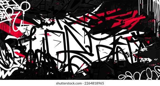 Abstract Flat Urban Street Art Graffiti Style Vector Illustration Template Background Art