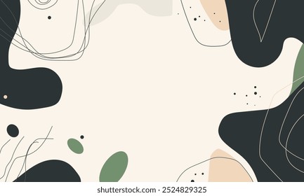 Abstract flat vector background with organic shapes and simple forms, minimalist design with muted colors, simple shapes and soft gradients, modern style for social media posts