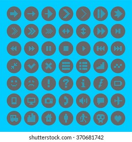 Abstract flat vector dotted icon and arrows bright color collection