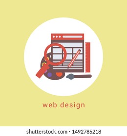 Abstract flat vector illustration of web design and development concepts. Elements for mobile and web applications.