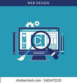 Abstract flat vector illustration of web design concepts