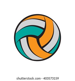 Abstract flat volleyball silhouette isolated on white. eps10