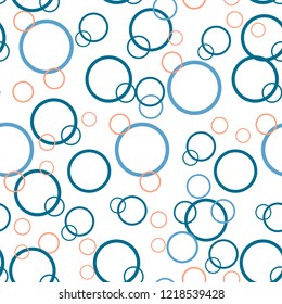 Abstract Flat water Bubbles seamless Pattern isolated on the white background. vector illustration