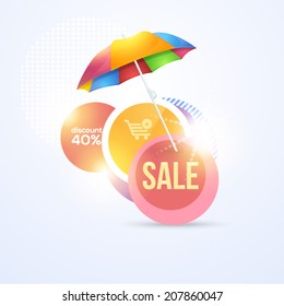Abstract Flat Web Banner and lights Template