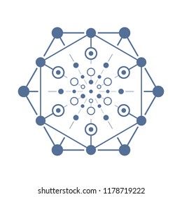 Abstract flat wire frame shape. Global connection concept template for your design.