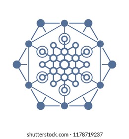 Abstract flat wire frame shape. Global connection concept template for your design.