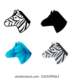 Abstract Flat Zebra Head Silhouette Illustration, can be used for business designs, presentation designs or any suitable designs.