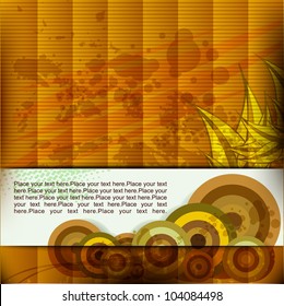 Abstract flayer background of grungy retro colorful circles.