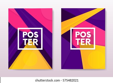 Abstract flayer cover poster background vector illustration. Flat brochure material design
