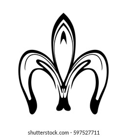 Abstract fleur de lis icon isolated on white background