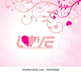 Abstract floal design in valentine's day card - vector illustration