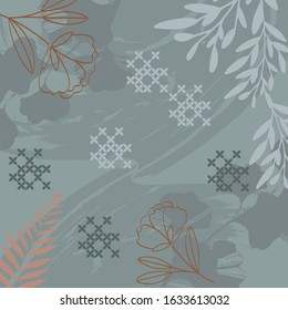 abstract floaral pattern contemporary square hijab