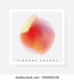 Abstract floating blurred gradient shape in pink, red and yellow color hues