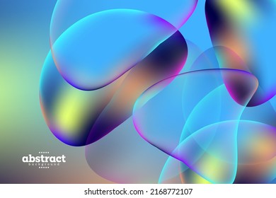 abstract floating bubble in neon color and blurry background biotechnology theme can be use for advertisement poster banner website template  product package design beverage label vector eps.