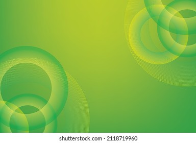 el círculo verde flotante abstracto en el fondo kelly green puede utilizarse para la plantilla de sitio web tecnología de publicidad de productos compañía decorativa de papel pintado vector Eps.