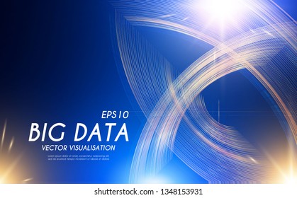 Abstract Floid Background with Lights. Motion Lines. Vector illustration