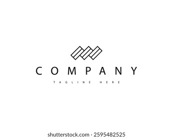 abstract floor parquet tile line logo design