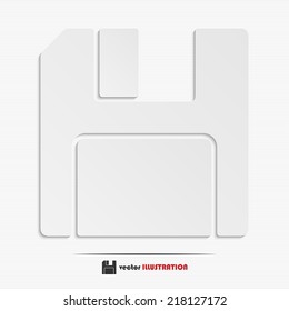 Abstract floppy disk web icon for your design