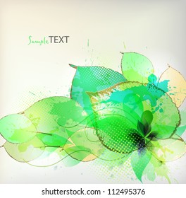 abstract flora background  with  green leaves
