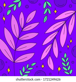 abstract flora background with twigs and circles