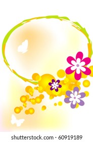 Abstract flora and butterfly. Background vector