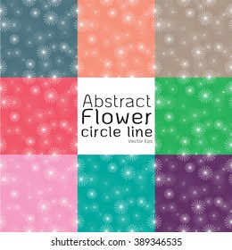 Abstract flora circle line pattern. Geometric simple print. Vector repeating texture. Background vector can be used for wallpaper, cover fills, web page background. Vector linen texture.
