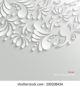 Abstract Floral 3d Background, Trendy Design Template