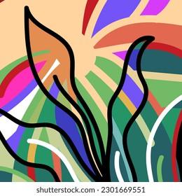 abstract floral art background. colorful pattern. contemporary flower. summer concept design