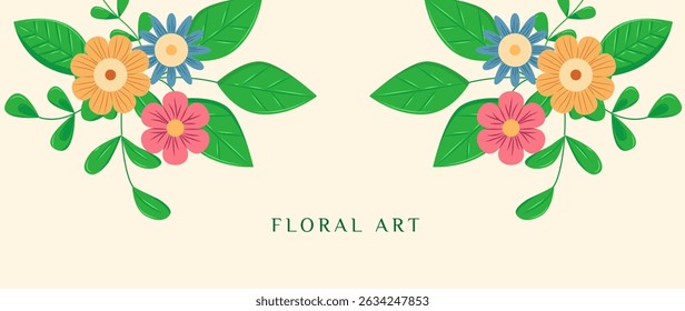 Abstract floral art background. Design illustration for wallpaper, banner, print, poster, cover, greeting and invitation card.