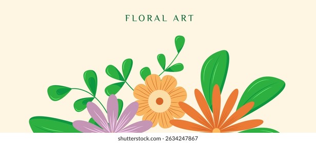 Abstract floral art background. Design illustration for wallpaper, banner, print, poster, cover, greeting and invitation card.