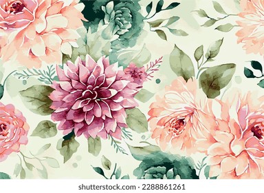 Abstract floral art background template. Botanical watercolor hand drawn flowers brush line art design - Vector illustration
