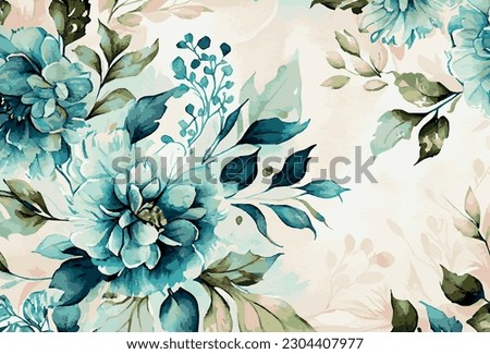 Abstract floral art background template. Botanical watercolor hand drawn flowers brush line art design - Vector illustration