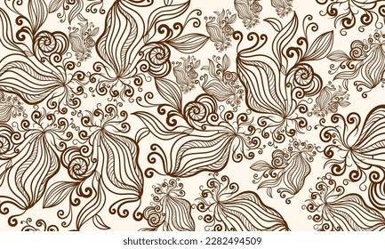 ilustración vectorial de fondo de arte floral abstracto