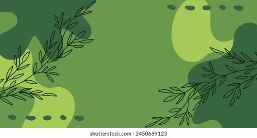 Abstract floral art background vector. Botanical foliage line. Illustration design for wallpaper, banner, print, poster, cover, greeting, invitation, packaging.