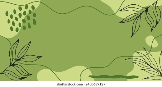 Abstrakte Blumenkunst Hintergrund Vektorgrafik. In: Botanical Foliage Line. Illustrationsdesign für Bildschirmhintergrund, Banner, Druck, Poster, Cover, Gruß, Einladung, Verpackung.