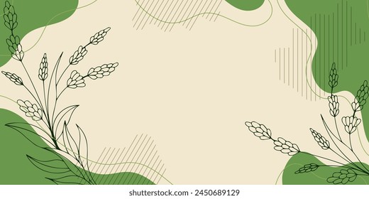 Abstract floral art background vector. Botanical foliage line. Illustration design for wallpaper, banner, print, poster, cover, greeting, invitation, packaging.