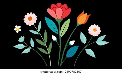 Abstract floral art background vector. Botanical watercolor hand drawn flowers paint brush line art. Design illustration for wallpaper, banner, print, poster, cover, greeting and invitation card.