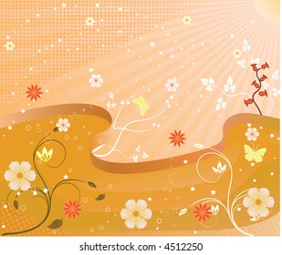 Abstract floral art vector illustration