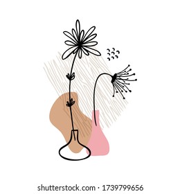 Resumen de hojas vectoriales de arte floral fondo Hojas dibujadas de mano y fondo de arte floral para la cubierta de medios sociales tejido de estuche