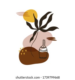 Resumen de hojas vectoriales de arte floral fondo Hojas dibujadas de mano y fondo de arte floral para la cubierta de medios sociales tejido de estuche